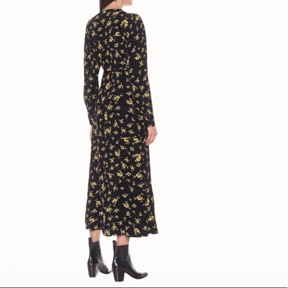 Ganni Printed Crepe Wrap Maxi Dress - Size: 2/4 - Picture 7 of 17